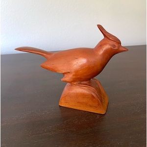 Wood Carved Cardinal Bird